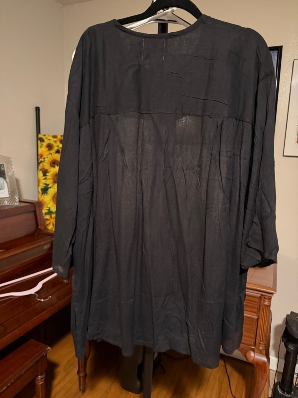 Rhea Women’s Black Tunic and Wide-Leg Pant set. OS - Picture 7 of 8